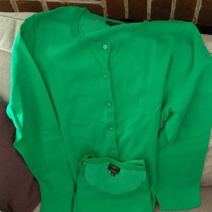 Talbots green twinset 1x
